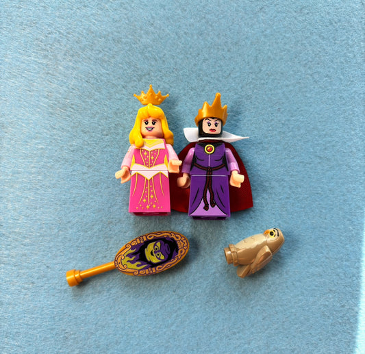 Sleeping princess and evil queen minifigures